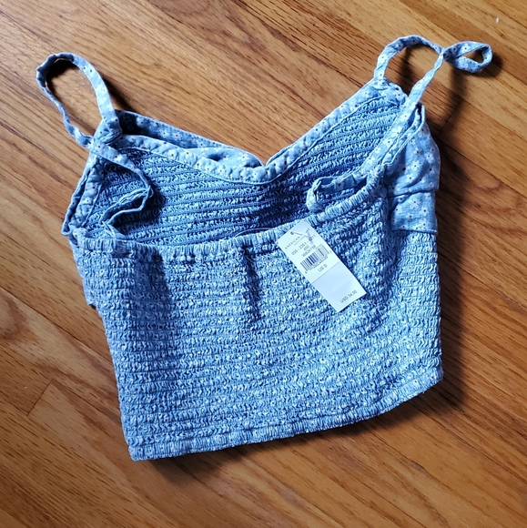 American Eagle Floral Blue Crop Top s - Picture 4 of 4